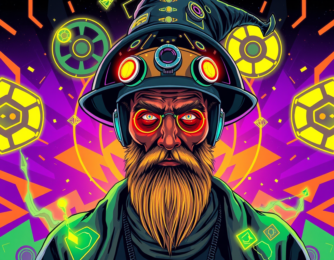 Cyberpunk wizard portrait